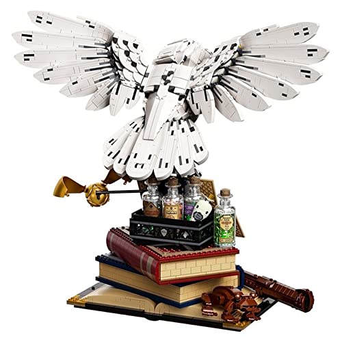 Harry Potter Hogwarts Icons Edición de coleccionista Puzzle Ensamblar juguetes de construcción, Modelo de bloque de construcción de búho Hedwig, Compatible con LEGO Hedwig,50 * 44 * 33cm