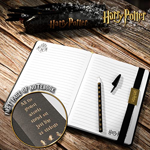 Harry Potter Material Escolar y Papelería Bonita con Estuche Escolar Bolígrafos y Cuaderno Harry Potter