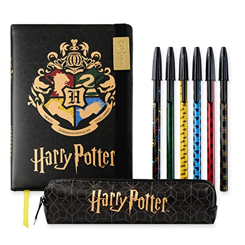 Harry Potter Material Escolar y Papelería Bonita con Estuche Escolar Bolígrafos y Cuaderno Harry Potter