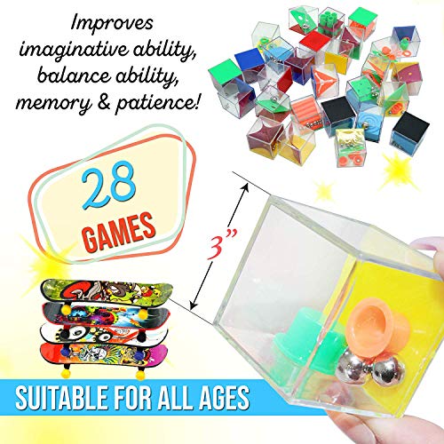 Harxin 28 Mini Juegos Rompecabezas, Set de 24 Puzzles, 4 Patineta Mini Dedo,Juegos con Niveles Diferentes, Juegos con Niveles Diferentes, Adultos o Niños (Mini Juegos Rompecabezas)