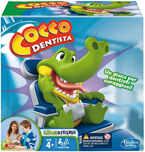 Hasbro - Cocodrilo sacamuelas, Juego de Habilidad (B04081750) (versión en Italiano)