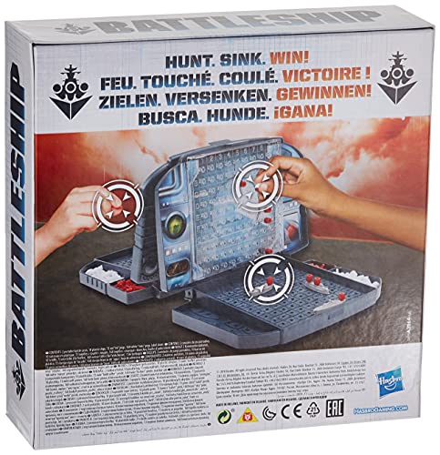 Hasbro Juego de Estrategia de Juego de Mesa clásico de Battleship a Partir de 7 años para 2 Jugadores, Multicolor, 26,5 x 26,5 x 7,5 cm, A3264EU6