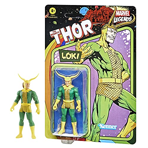 Hasbro Marvel Figura de acción Coleccionable de Loki Retro 375 de 9,5 cm Legends Series (F2671)