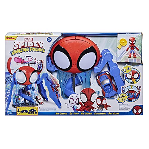 Hasbro Marvel Spidey and His Amazing Friends - Playset Aracnocuartel - Figura y vehículo - para niños a Partir de 3 años (F1461)