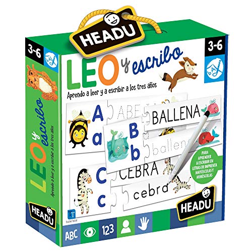 Headu- Juego Infantil Educativo para Aprender a Leer y Escribir de los 3 años, Multicolor (1041746)