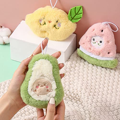 HEALLILY 4 Juegos de Peluche Juguete de Peluche de Peluche Handwarmer Portátil Fruta Pelusa Almohada Invierno Mano Manga Muñeco Cálido para Niños Mujeres Regalos de Cumpleaños Color