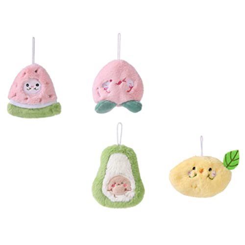 HEALLILY 4 Juegos de Peluche Juguete de Peluche de Peluche Handwarmer Portátil Fruta Pelusa Almohada Invierno Mano Manga Muñeco Cálido para Niños Mujeres Regalos de Cumpleaños Color