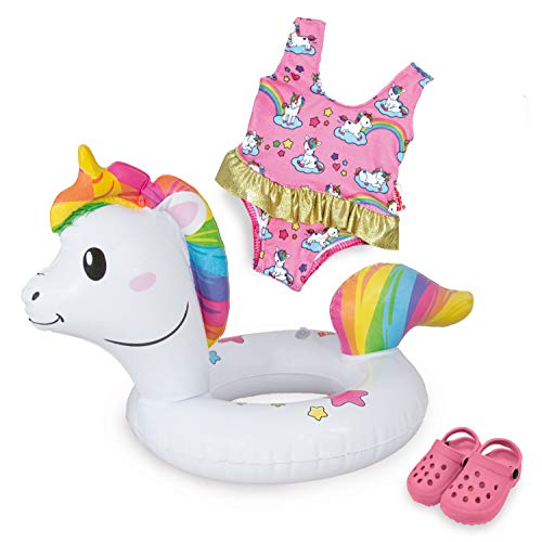 Heless- Unicornio - Flotador Henri para muñecas, tamaño 28-35 cm, Multicolor (661)