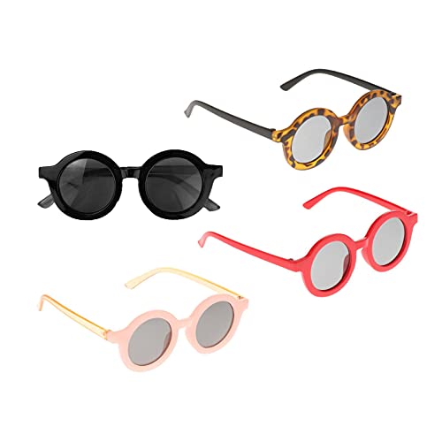 Hellery 1 par de Gafas de Sol para niños niñas Bonitas Gafas Redondas clásicas protección UV400 Vacaciones de Verano al Aire Libre - Rojo