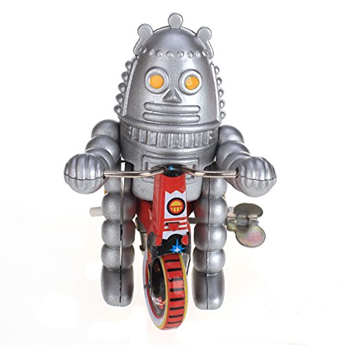 Hellery Wind Up Tin Toy Planet Robot En Triciclo Scooter Modelo De Coche De Colección