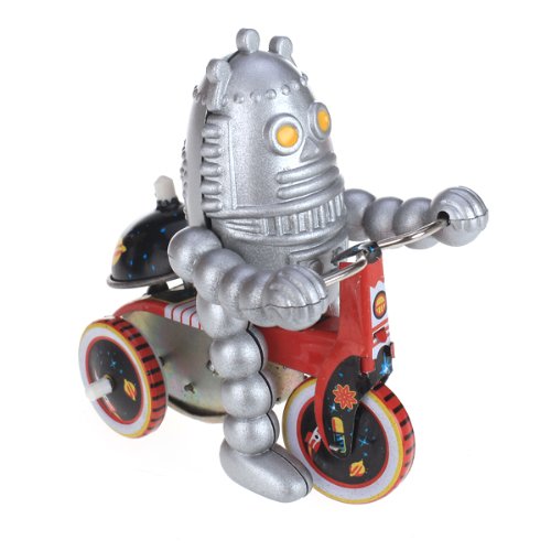 Hellery Wind Up Tin Toy Planet Robot En Triciclo Scooter Modelo De Coche De Colección