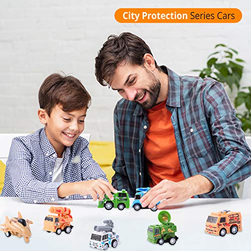 Herefun 12 Pcs Mini Coches Cars, Mini Die Cast Set, Juego de Coches de Juguete Vehículos, Tire hacia Atrás Coches de Juguetes para 3 años Niños Niñas