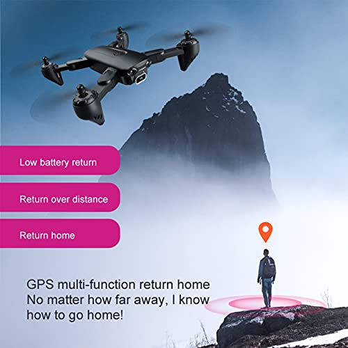 HHuin F6 - Dron GPS con cámara dual 4K FPV Dron con Follow Me WiFi Optical Flow Plegable Profesional RC Quadcopter