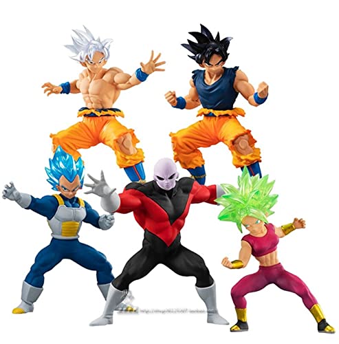 High Grade Real Figure Series Dragon Ball Super Set of 5 Figuras (2X Son Goku, Jiren, Vegeta, Caulifla) Alta 5 cm