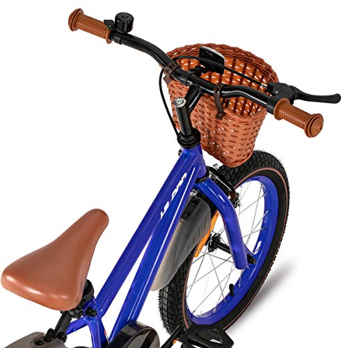 HILAND Bicicleta infantil de 14 pulgadas de ins Star, para niñas de 3 a 6 años, con ruedas de apoyo, freno de mano y freno de contrapedal, color azul