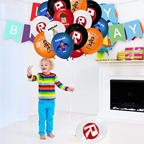 Hilloly Roblox Decoración para Fiestas, Decoración para Fiestas Temáticas Globos, Globos para Fiestas de Niños Cinta de Globos Globos para Decoraciones de Fiesta (48 Piezas)