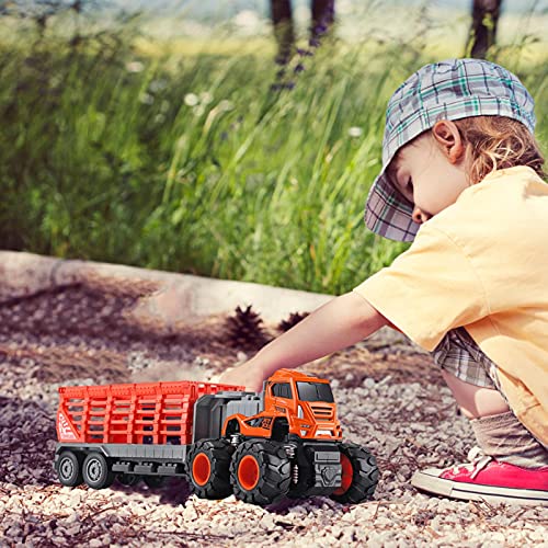 Hongjingda Modelo de Coche de Juguete para niños, Tractor de contenedor inercial, Juguetes de Coche con Puertas Que se abren para niños y niñas, vehículos de Juguete para niños de 3 4 5 6 7 años