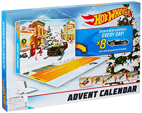 Hot Wheels - Calendario de Adviento con Coches de Juguete y Accesorios Sorpresa (Mattel FYN46)