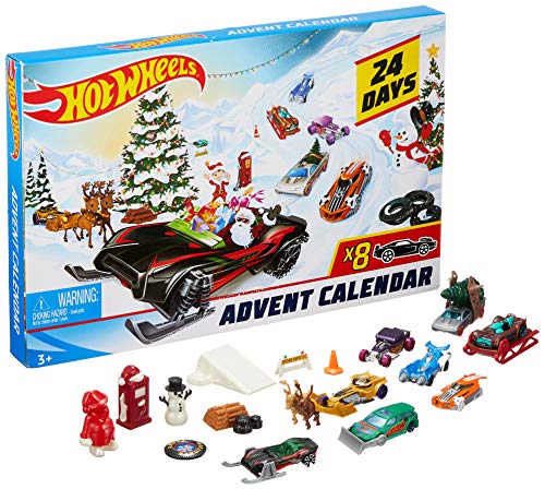 Hot Wheels - Calendario de Adviento con Coches de Juguete y Accesorios Sorpresa (Mattel FYN46)