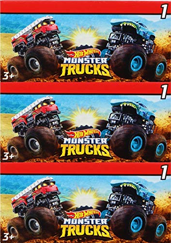 Hot Wheels Monster Trucks Mini Mystery Trucks con Key Launcher Series 2 Caja ciega Set de regalo para fiestas – Paquete de 3