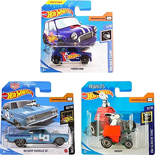 Hot Wheels Pack de 3 vehiculos, Coches de Juguete Diecast 1:64 (Modelos Variados), Regalo para coleccionistas y niños