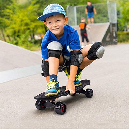 HQL Tabla de Skate de luz Intermitente de 22", patineta LED Mini Cruiser, Impreso Galaxy Starry Sky de plástico, Longboard portátil, Principiantes/niños, 74 Opciones,41