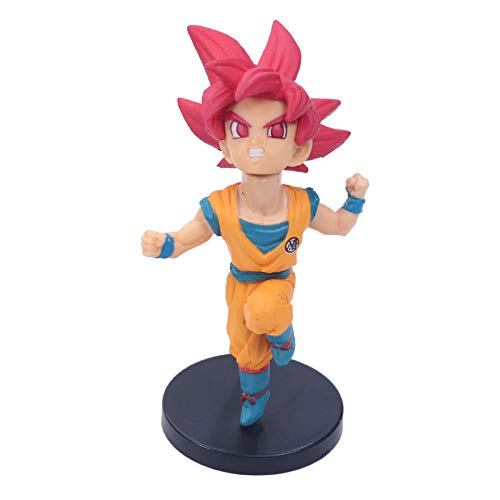 HQYCJYOE Personajes de Anime Modelo 6 unids/Set Dragon Ball Z Goku Super Saiya Pelo Azul Majin Buu Mr. Satan Trunks PVC estatuilla colección muñeca 9cm