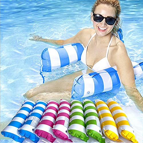 HUACHENG 100 kg de Carga colchón Inflable Hamaca Flotante de Agua Plegable Enrollable Accesorios para Piscina Silla de Cama Flotante para Piscina 120x70 cm-Azul Cielo