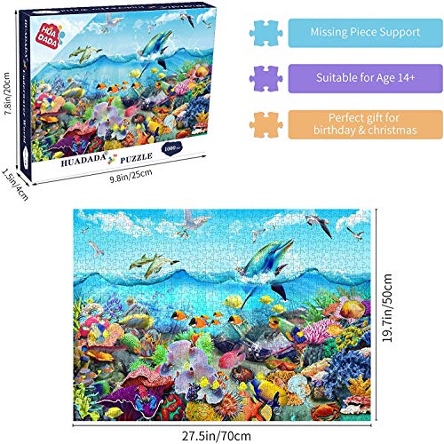 HUADADA Puzzle 1000 Piezas, Puzzle Adultos 70x50cm Coral Bay 1000 Piece Jigsaw Puzzles para Adultos