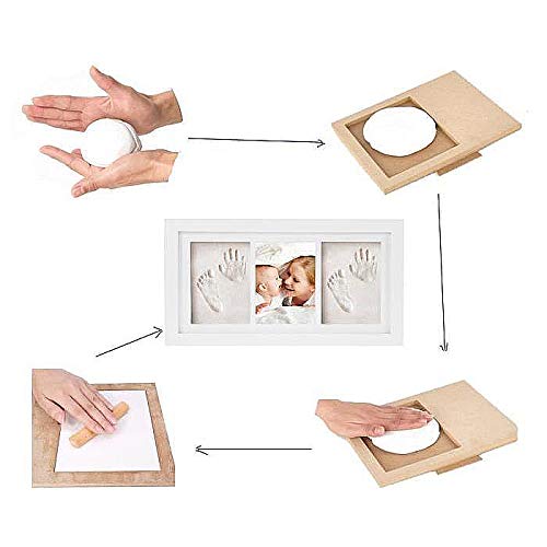 Huella de la Mano del bebé y de la Huella de Fotos Juegos de Estructura de la Pared del Sitio del Cuarto de niños o de Decoración,Blanco