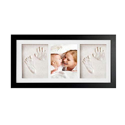 Huella de la Mano del bebé y de la Huella de Fotos Juegos de Estructura de la Pared del Sitio del Cuarto de niños o de Decoración,Negro