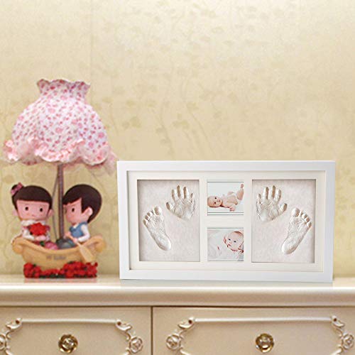 Huella de la Mano del Kit para los Regalos del bebé, Footprint Dibujo Juegos de Estructura, Regalos de la Ducha únicos del bebé, Caja de Recuerdos de la Pared del Sitio del Cuarto de niños Decoración