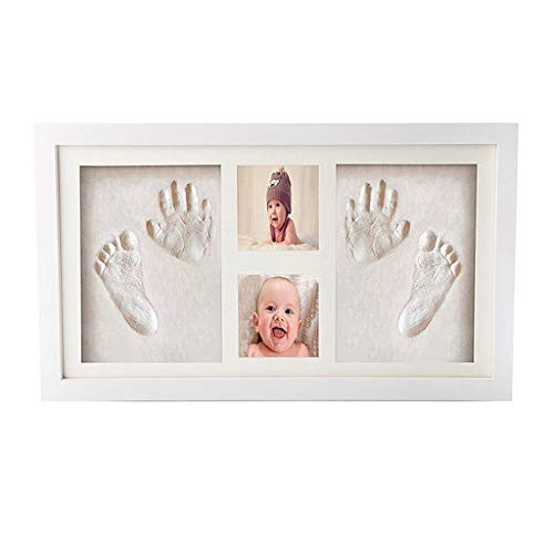 Huella de la Mano del Kit para los Regalos del bebé, Footprint Dibujo Juegos de Estructura, Regalos de la Ducha únicos del bebé, Caja de Recuerdos de la Pared del Sitio del Cuarto de niños Decoración