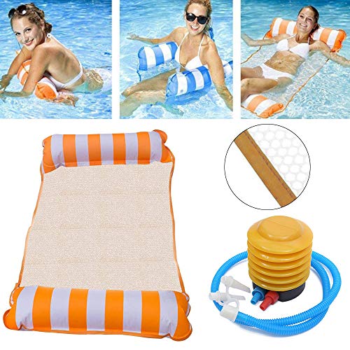 HUOHUOHUO Silla Inflable de Flotación,Hamaca Flotante para Piscina Grande,Hamaca de Agua Plegable,Tumbona Flotante para Piscina,Inflable Cama Flotante Silla,Tumbona para Agua