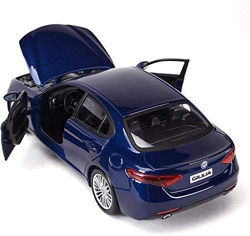 HYLH Modelo de Coche de aleación de fundición a presión 1,24 Alfa Romeo Giulia Adornos de Juguete de simulación Colección de Coches Deportivos Joyas 19x8,5x5,8 CM (Color: Azul)