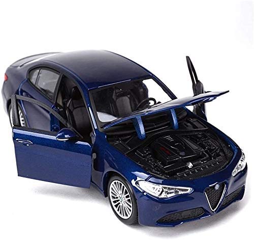 HYLH Modelo de Coche de aleación de fundición a presión 1,24 Alfa Romeo Giulia Adornos de Juguete de simulación Colección de Coches Deportivos Joyas 19x8,5x5,8 CM (Color: Azul)