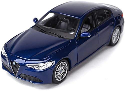 HYLH Modelo de Coche de aleación de fundición a presión 1,24 Alfa Romeo Giulia Adornos de Juguete de simulación Colección de Coches Deportivos Joyas 19x8,5x5,8 CM (Color: Azul)