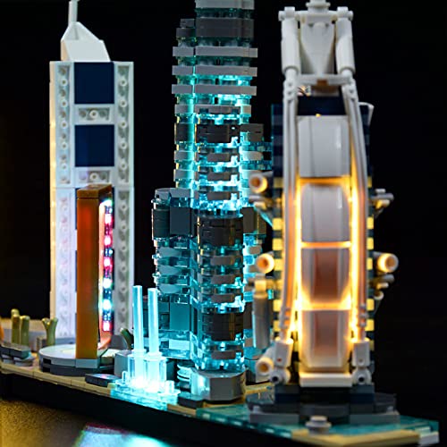 HYMAN Kit de iluminación LED para arquitectura modelo Dubai, compatible con Lego 21052 (LED incluido solamente, sin kit de lego)