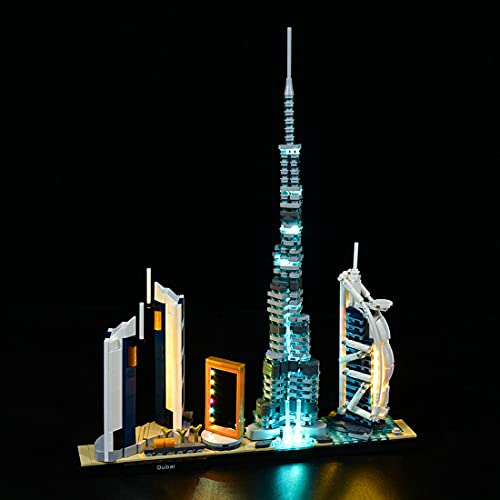 HYMAN Kit de iluminación LED para arquitectura modelo Dubai, compatible con Lego 21052 (LED incluido solamente, sin kit de lego)