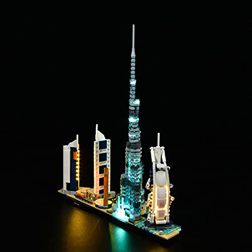 HYMAN Kit de iluminación LED para arquitectura modelo Dubai, compatible con Lego 21052 (LED incluido solamente, sin kit de lego)