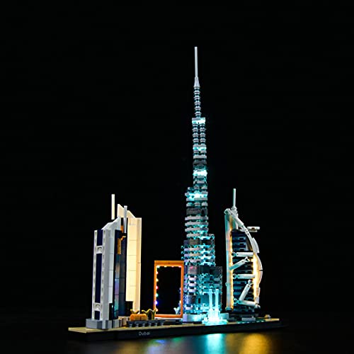 HYMAN Kit de iluminación LED para arquitectura modelo Dubai, compatible con Lego 21052 (LED incluido solamente, sin kit de lego)