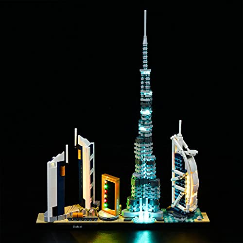 HYMAN Kit de iluminación LED para arquitectura modelo Dubai, compatible con Lego 21052 (LED incluido solamente, sin kit de lego)