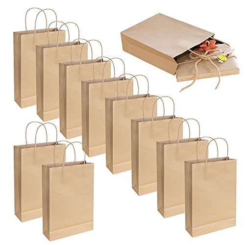 Idena 90052-Bolsas de Papel para Manualidades, para Decorar y Regalar, Unidades, Color marrón, 10 papiertüten (90052)