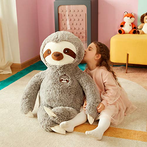 IKASA Perezoso Grande Peluche Bradypode Juguete Suave para Niños (Gris, 78cm)