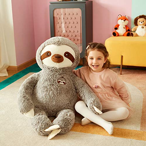 IKASA Perezoso Grande Peluche Bradypode Juguete Suave para Niños (Gris, 78cm)