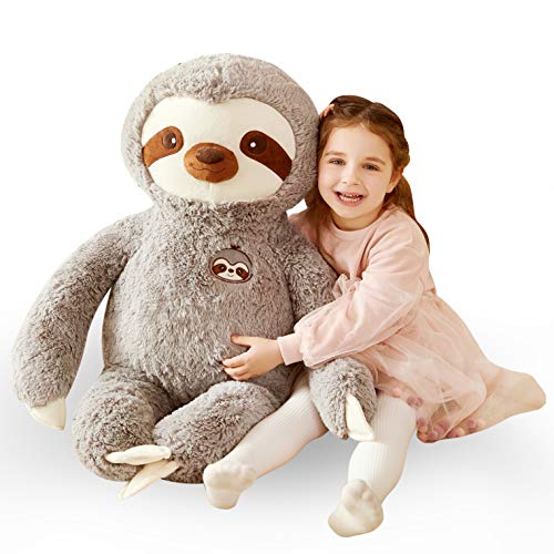 IKASA Perezoso Grande Peluche Bradypode Juguete Suave para Niños (Gris, 78cm)