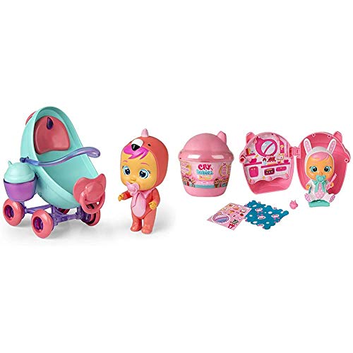 IMC Toys - Bebés Llorones Lágrimas Mágicas, Coche de Fancy (97957) + 98442 Toys Bibe Casita Wave 3 - Muñeca Multicolor, Modelos Surtidos