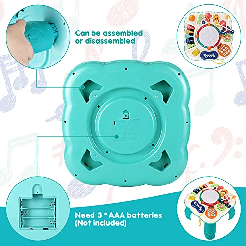 Innedu Mesa de Juego Musical, Mesa de Actividades Musicales para Niños Pequeños, Aprendizaje Musical para Bebé con Luces, Sonidos y Juguetes Interactivos, Educativos Regalos para Niños