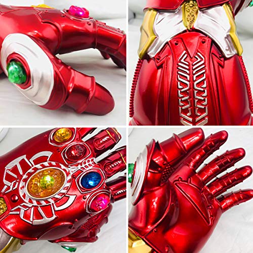 Iron Man Infinity Gauntlet Glove LED con gema extraíble para niños Halloween Cosplay Disfraz Props Juguetes