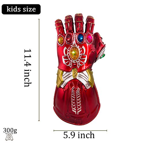 Iron Man Infinity Gauntlet Glove LED con gema extraíble para niños Halloween Cosplay Disfraz Props Juguetes